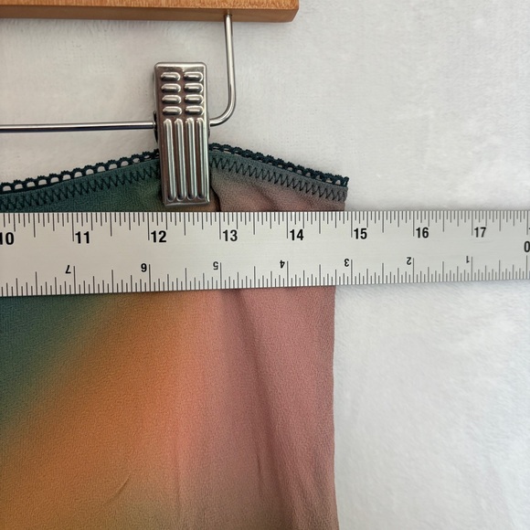 Reformation womens brown blue green y2k casual Layla Skirt Blur midi size 12 - Picture 3 of 7